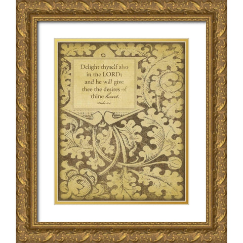 Delight Thyself Gold Ornate Wood Framed Art Print with Double Matting by Marrott, Stephanie
