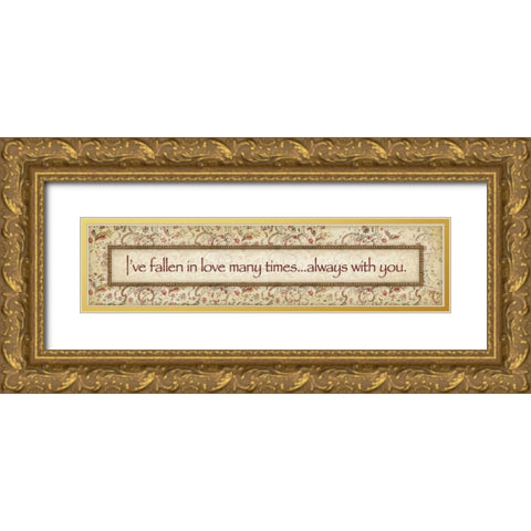 Fallen In Love Gold Ornate Wood Framed Art Print with Double Matting by Marrott, Stephanie