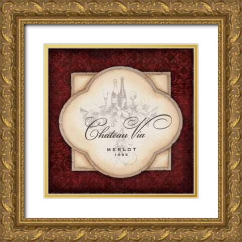 Merlot Gold Ornate Wood Framed Art Print with Double Matting by Marrott, Stephanie