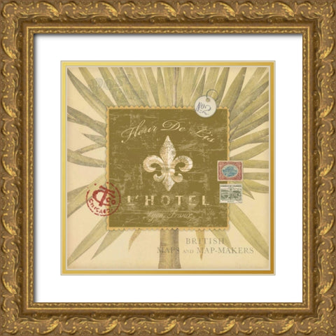 Fleur Sign Gold Ornate Wood Framed Art Print with Double Matting by Marrott, Stephanie