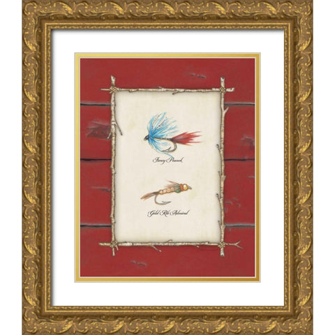 Fish Flies III Gold Ornate Wood Framed Art Print with Double Matting by Marrott, Stephanie