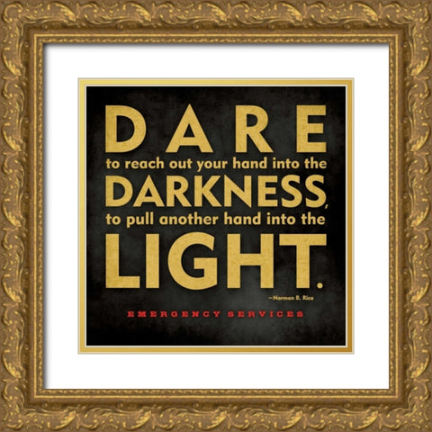 Emergency Services - Darkness Gold Ornate Wood Framed Art Print with Double Matting by Marrott, Stephanie