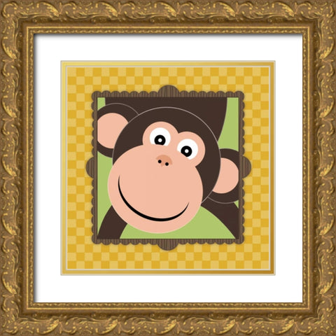 Monkey Face I Gold Ornate Wood Framed Art Print with Double Matting by Marrott, Stephanie