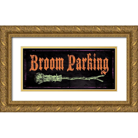 Broom Parking Gold Ornate Wood Framed Art Print with Double Matting by Marrott, Stephanie