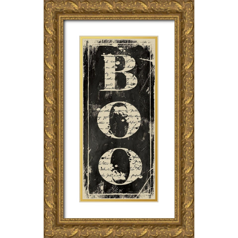 Boo Gold Ornate Wood Framed Art Print with Double Matting by Marrott, Stephanie