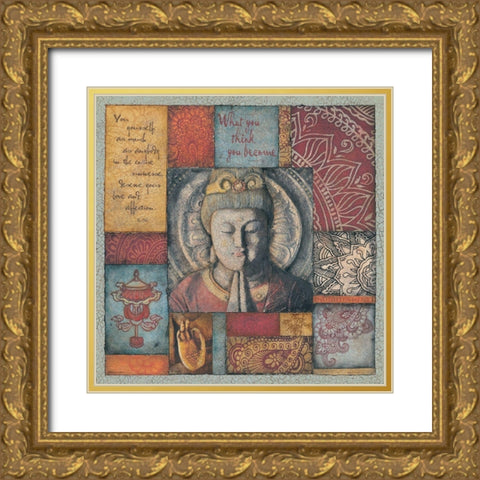 Buddha Tapestry III Gold Ornate Wood Framed Art Print with Double Matting by Marrott, Stephanie