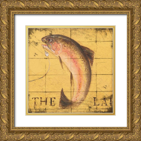 Lodge Fish Gold Ornate Wood Framed Art Print with Double Matting by Marrott, Stephanie