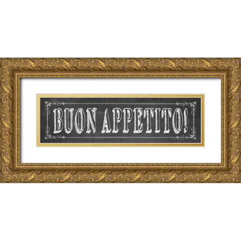 Buon Appetito Gold Ornate Wood Framed Art Print with Double Matting by Marrott, Stephanie