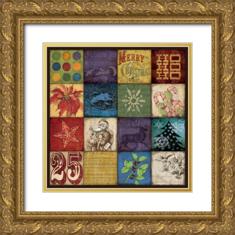 Holiday Joy Gold Ornate Wood Framed Art Print with Double Matting by Marrott, Stephanie