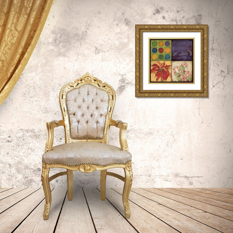 Holiday Patch I Gold Ornate Wood Framed Art Print with Double Matting by Marrott, Stephanie