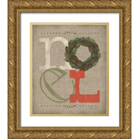 Noel Gold Ornate Wood Framed Art Print with Double Matting by Marrott, Stephanie