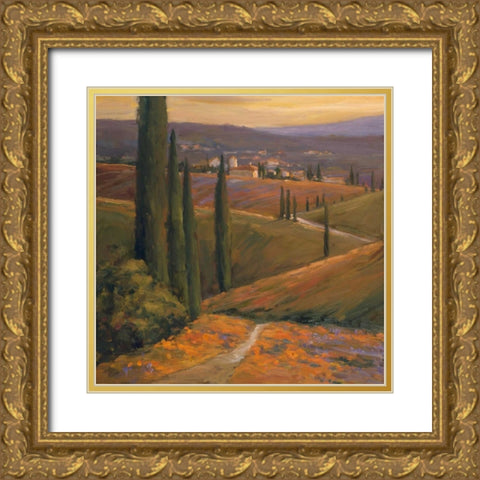 Afternoon Walk I Gold Ornate Wood Framed Art Print with Double Matting by Stevens, Allayn