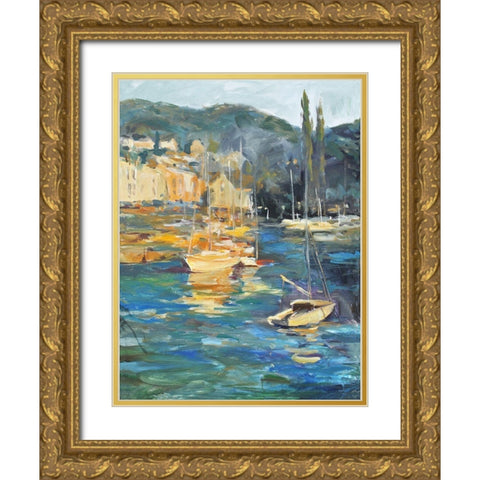 Harbor Side Gold Ornate Wood Framed Art Print with Double Matting by Stevens, Allayn
