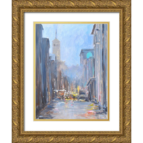 City View Gold Ornate Wood Framed Art Print with Double Matting by Stevens, Allayn