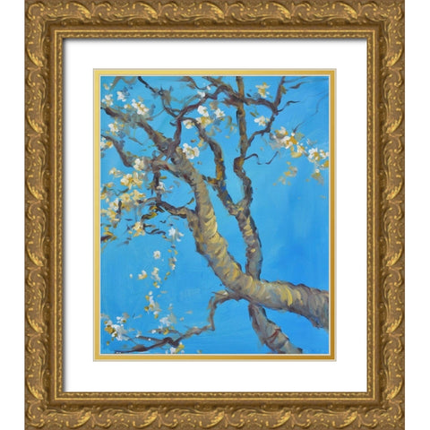 Cherry Blossom -1 Gold Ornate Wood Framed Art Print with Double Matting by Stevens, Allayn