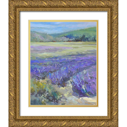 Lavender Gold Ornate Wood Framed Art Print with Double Matting by Stevens, Allayn