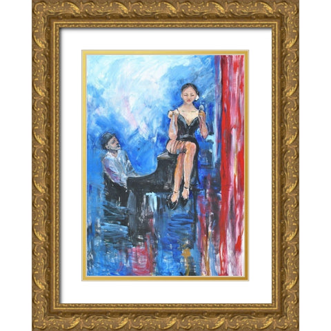 One More Tune Gold Ornate Wood Framed Art Print with Double Matting by Stevens, Allayn