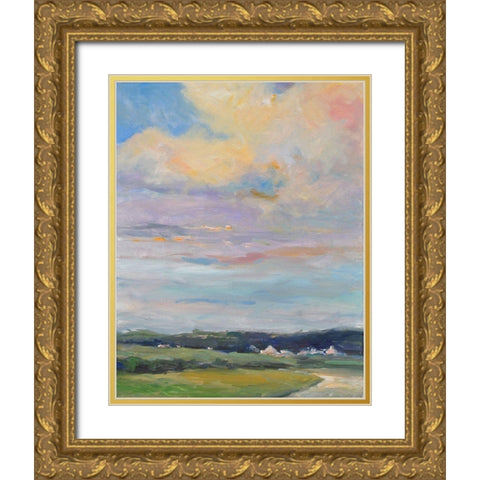 Warm Afternoon Gold Ornate Wood Framed Art Print with Double Matting by Stevens, Allayn