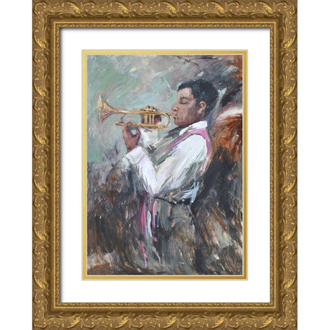 Soulful Tunes Gold Ornate Wood Framed Art Print with Double Matting by Stevens, Allayn