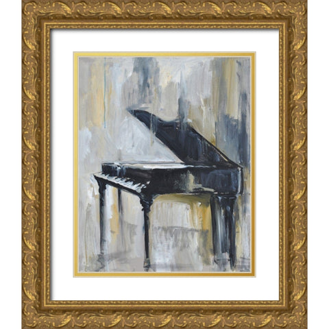 Piano Gold Gold Ornate Wood Framed Art Print with Double Matting by Stevens, Allayn