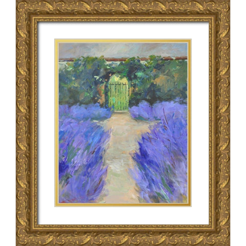 Lavender Gate Gold Ornate Wood Framed Art Print with Double Matting by Stevens, Allayn