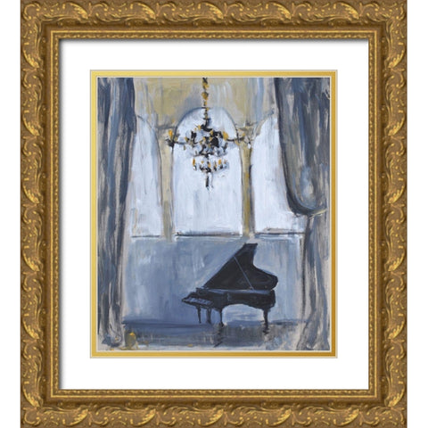 Formal Piano Gold Ornate Wood Framed Art Print with Double Matting by Stevens, Allayn