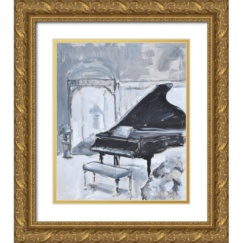 Peaceful Piano Gold Ornate Wood Framed Art Print with Double Matting by Stevens, Allayn