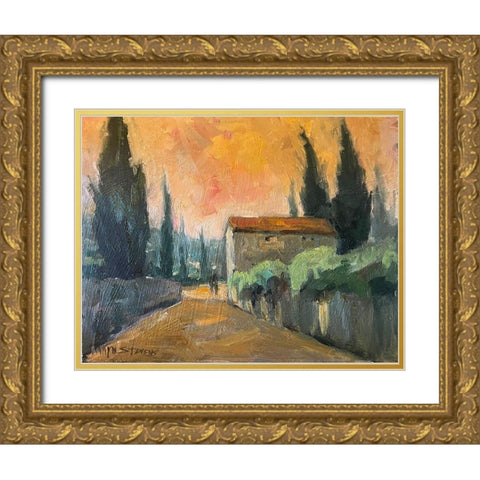 French Farm Gold Ornate Wood Framed Art Print with Double Matting by Stevens, Allayn