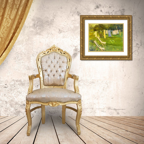 French Laundry Gold Ornate Wood Framed Art Print with Double Matting by Stevens, Allayn