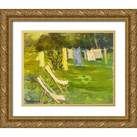 French Laundry Gold Ornate Wood Framed Art Print with Double Matting by Stevens, Allayn
