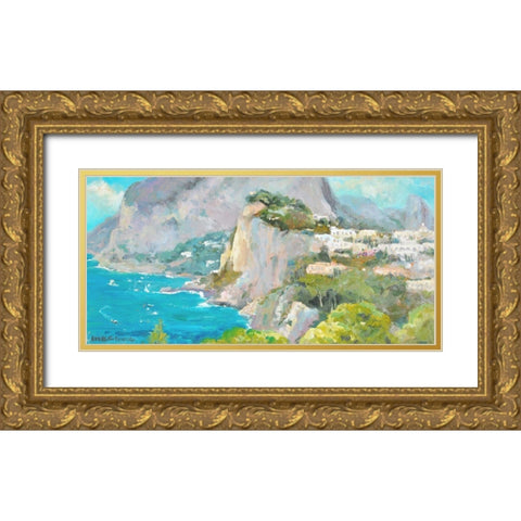 Almalfi Coast Gold Ornate Wood Framed Art Print with Double Matting by Stevens, Allayn