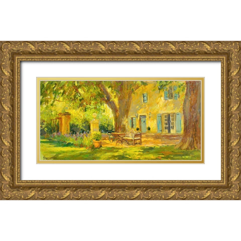 Italian Villa Gold Ornate Wood Framed Art Print with Double Matting by Stevens, Allayn