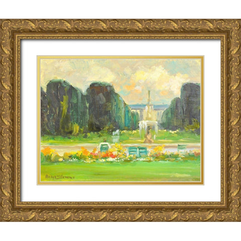 Italian Gardens Gold Ornate Wood Framed Art Print with Double Matting by Stevens, Allayn