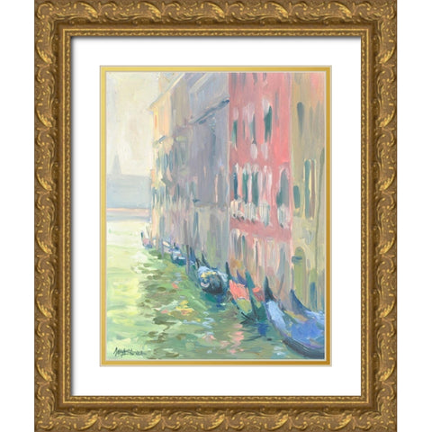 Venice Morn Gold Ornate Wood Framed Art Print with Double Matting by Stevens, Allayn