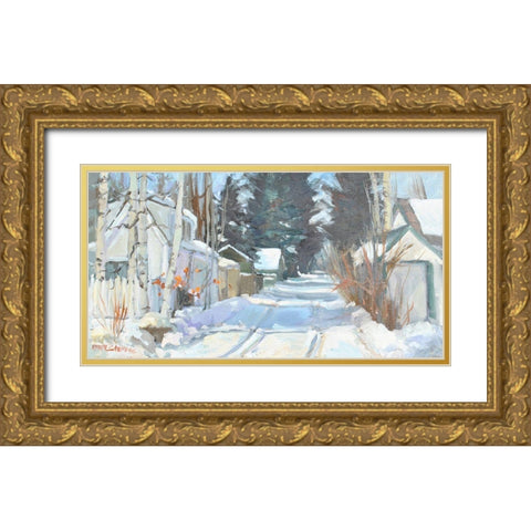 Winter Morning Gold Ornate Wood Framed Art Print with Double Matting by Stevens, Allayn