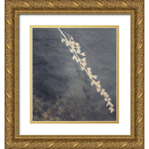 Fern Gold Ornate Wood Framed Art Print with Double Matting by Blue