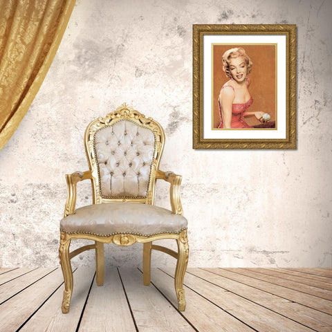 Marilyn Baseball Gold Ornate Wood Framed Art Print with Double Matting by Consani, Chris
