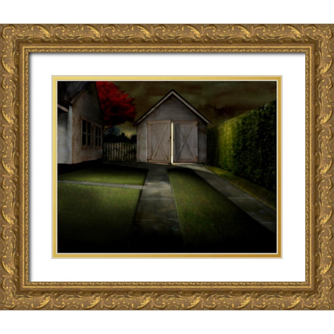 Garage Gold Ornate Wood Framed Art Print with Double Matting by Dean, Bruce