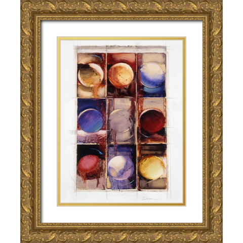 Abstract 9 Gold Ornate Wood Framed Art Print with Double Matting by Dean, Bruce