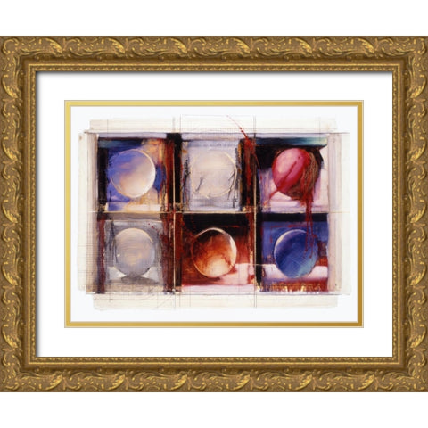 Abstract 10 Gold Ornate Wood Framed Art Print with Double Matting by Dean, Bruce