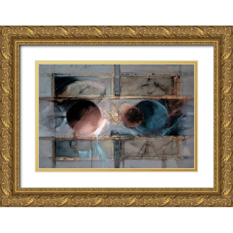 Abstract 12 Gold Ornate Wood Framed Art Print with Double Matting by Dean, Bruce