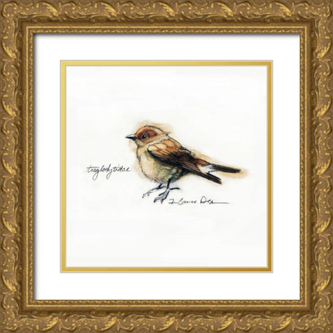 Finch Gold Ornate Wood Framed Art Print with Double Matting by Dean, Bruce