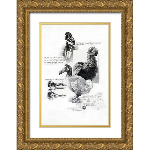 Dodo Gold Ornate Wood Framed Art Print with Double Matting by Dean, Bruce