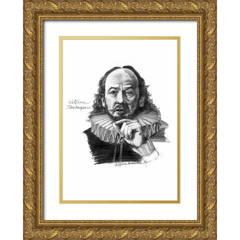 Shakespeare Gold Ornate Wood Framed Art Print with Double Matting by Dean, Bruce