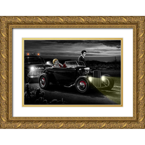 Joy Ride Gold Ornate Wood Framed Art Print with Double Matting by Flint, Helen