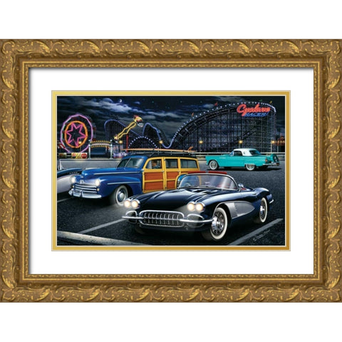 Cyclone Racer Gold Ornate Wood Framed Art Print with Double Matting by Flint, Helen