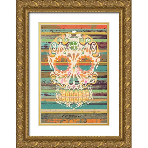 Acapulco Gold Gold Ornate Wood Framed Art Print with Double Matting by Has