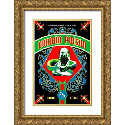 Durban Poison Gold Ornate Wood Framed Art Print with Double Matting by Has