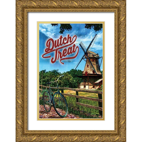 Dutch Treat Gold Ornate Wood Framed Art Print with Double Matting by Has