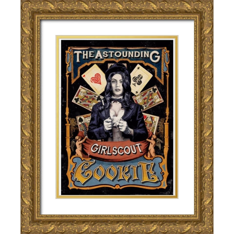 Girl Scout Gold Ornate Wood Framed Art Print with Double Matting by Has